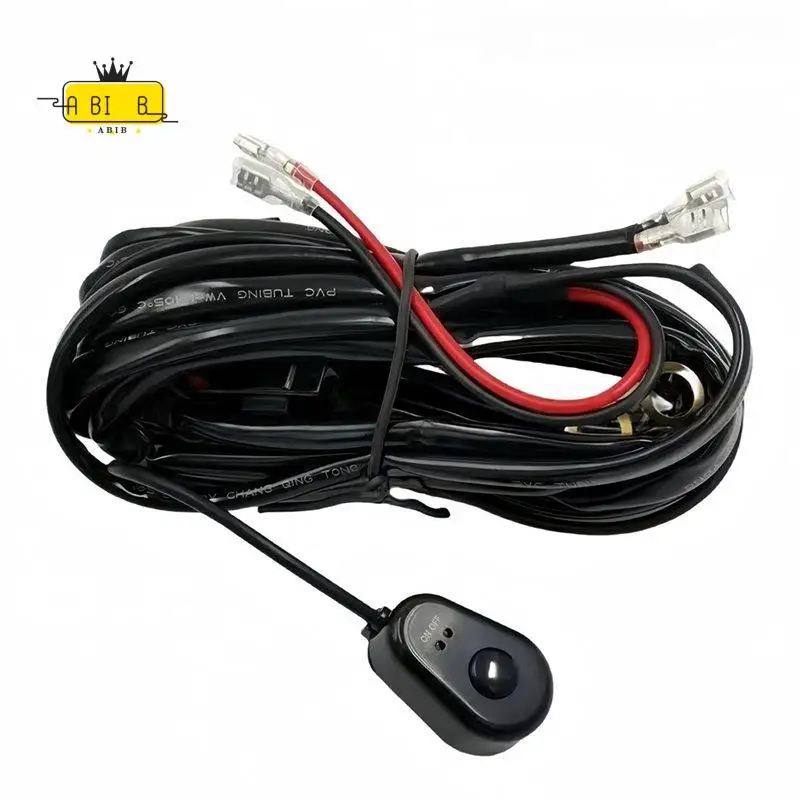 ABIB -300W Universal LED Light Bar Wiring Harness 18AWG With 12V 40A Relay On Off Switch For Off Road Truck SUV ATV UTV