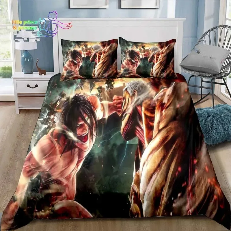 Anime Attack on Titan 3D Print Bedding Set Single Twin Full Queen King Size Bed Set Adult Kid Bedroom Bedding Gift