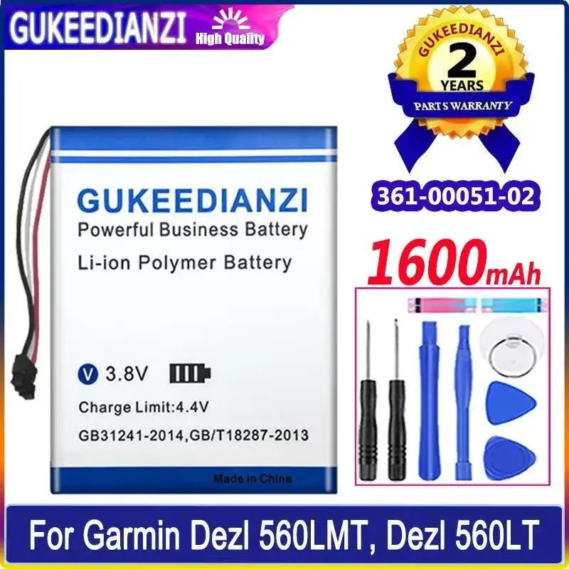 

Автомобильный навигационный аккумулятор 361-00051-02 1600 мАч для Garmin Dezl 560LMT, 560LT 650LM Sat Nav 52LM 5 дюймов Nuvi 2565LM