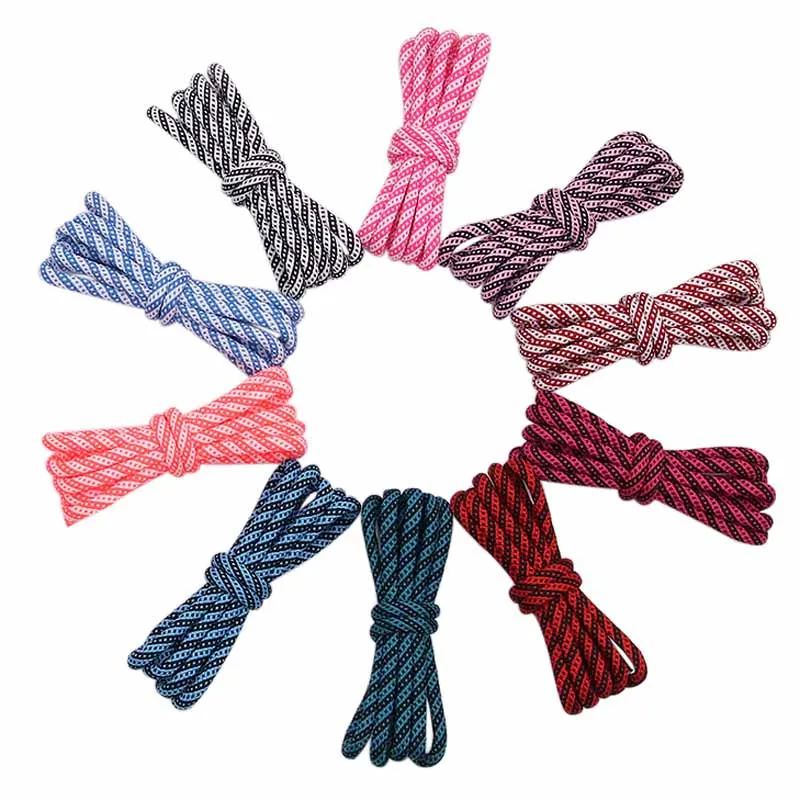 Weiou Laces 5MM Round Cords Spiral Plaid Polyester Shoelaces for Adult & Kid Men Women Sneaker 2023 Outdoor Sports Easy Ropes