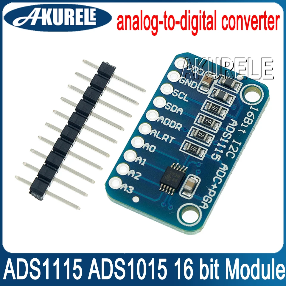 ADC Development Board, ADS1115, ADS1015, ADC, Ultra Compact, 16 precisão, 4 canais, 16 bits, conversor analógico-digital, I2C