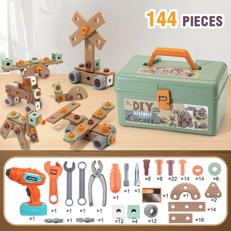 Pretend Play Tool Box Children's Play House Toolbox DIY Disassembly Kit Simulated Screwdriver Repair Tools Suitcase Kid Toy Gift