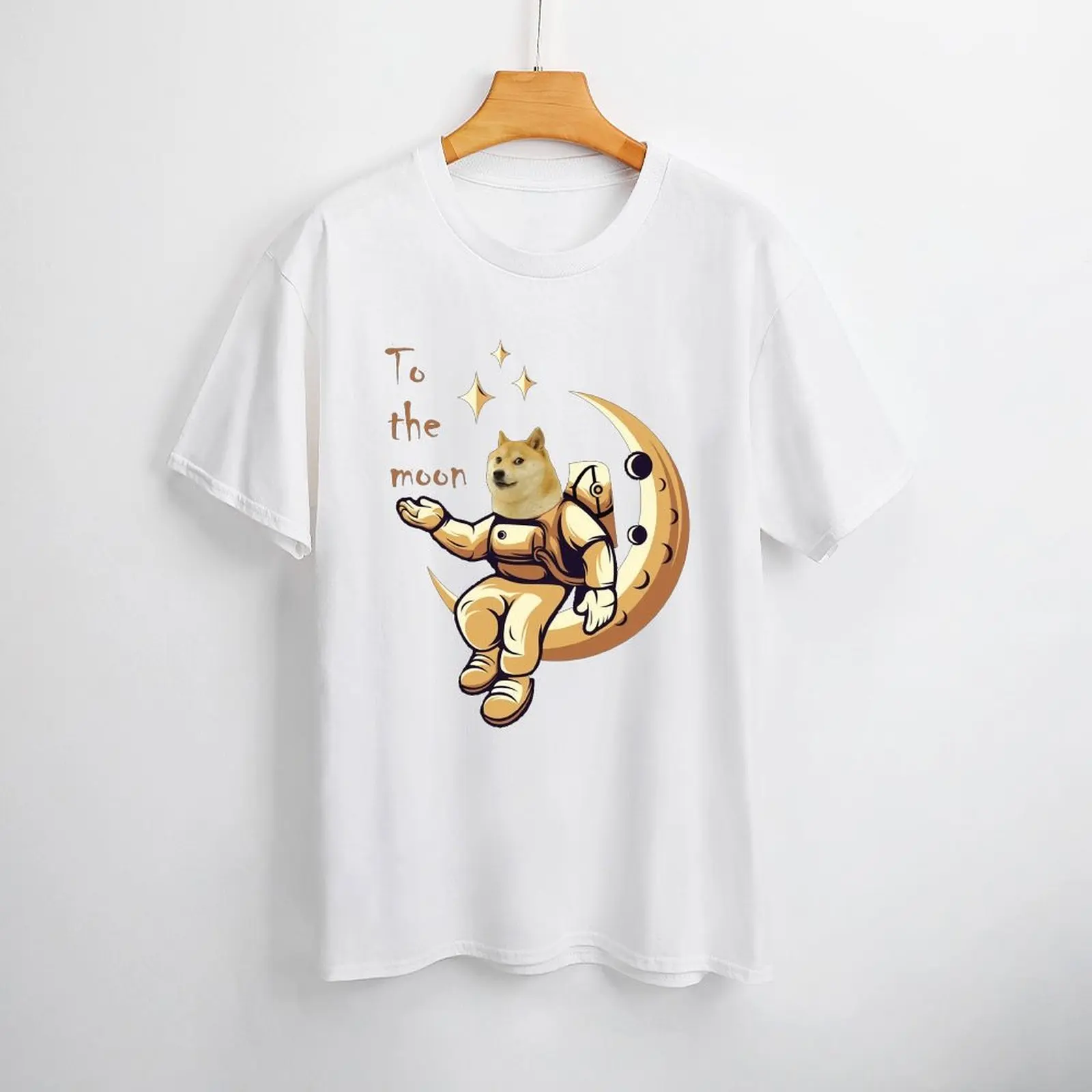 Dogecoin To The Moon For Sale Em Fashion Streetwear  Sports Graphic Vintage  top Quality Top Tee  Activity Competition Eur Size