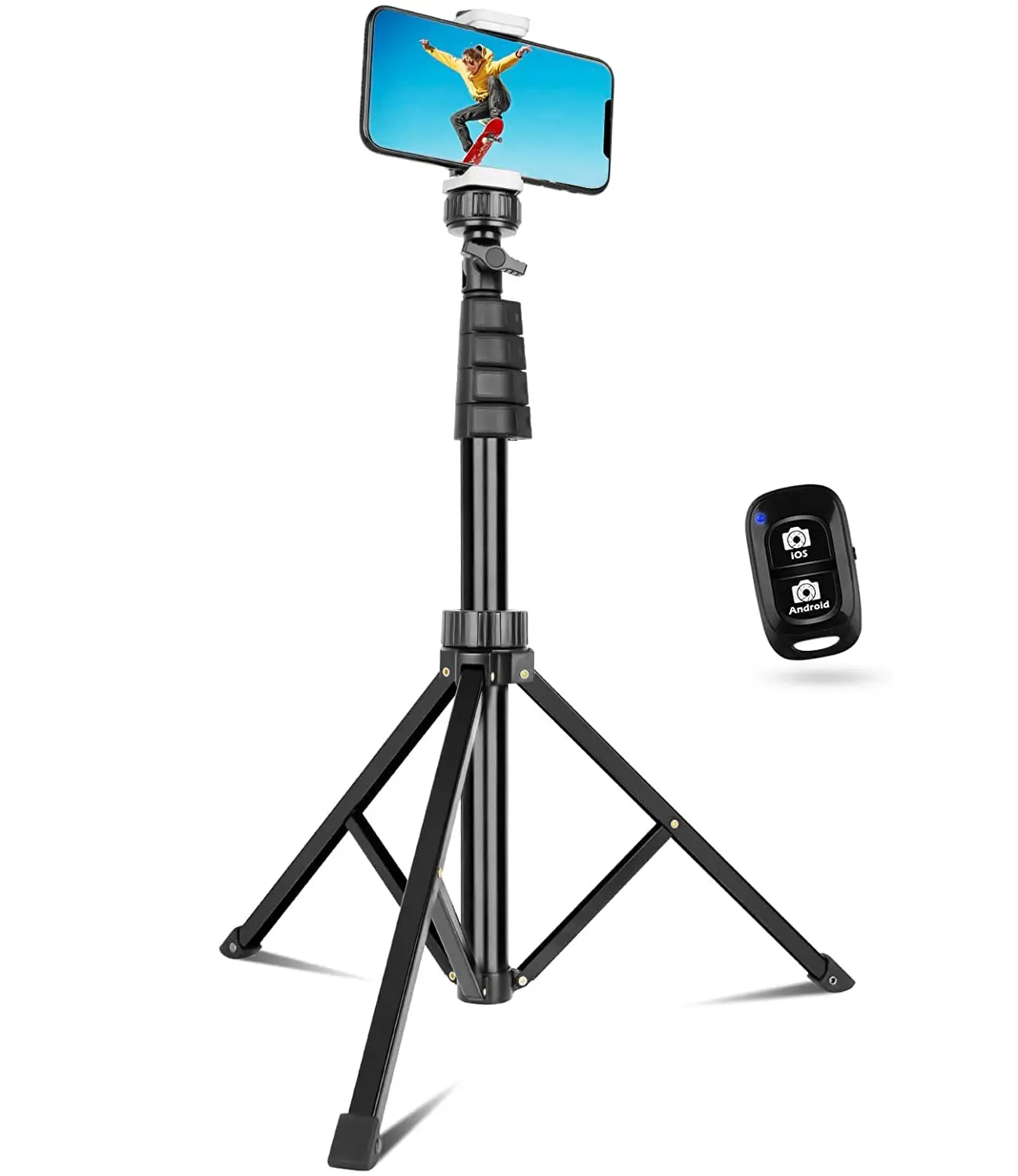 

Phone Tripod Selfie Stick Extendable Cell Phone Tripod Stand with Wireless Remote and Phone Holder Compatibl with iPhone Android