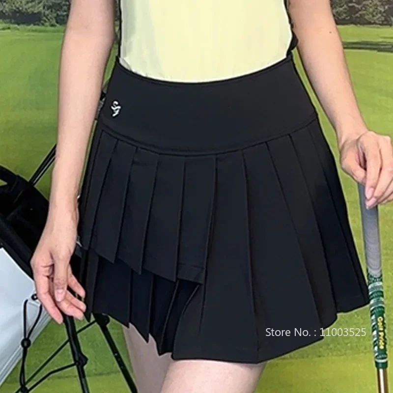 SG Women Ruffle Fly Sleeves Shirt Summer Sleeveless Golf Top Ladies Pleated Short Skirt A-Lined Golf Skort Quick-dry Sports Wear