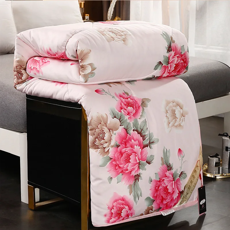 

Classic Vintage 150x200cm Quilted Flowers Printed Blankets for Beds Winter Bedding Bedspread Blanket Thickness Throw Blanket