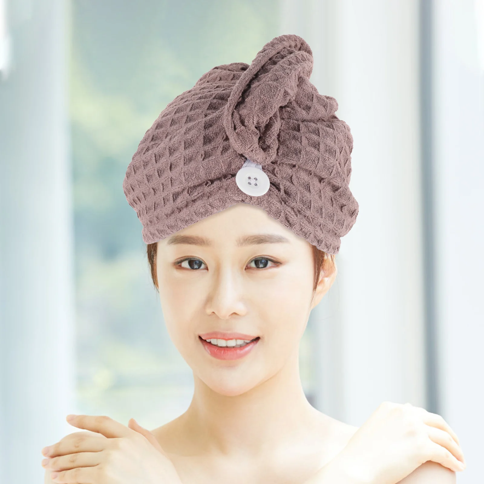 

2Pcs Dry Bath Bonnet Microfiber Quick Drying Turban Wrap Wrap Towels Hat for Curly Hair Plopping Towels Wet Hair