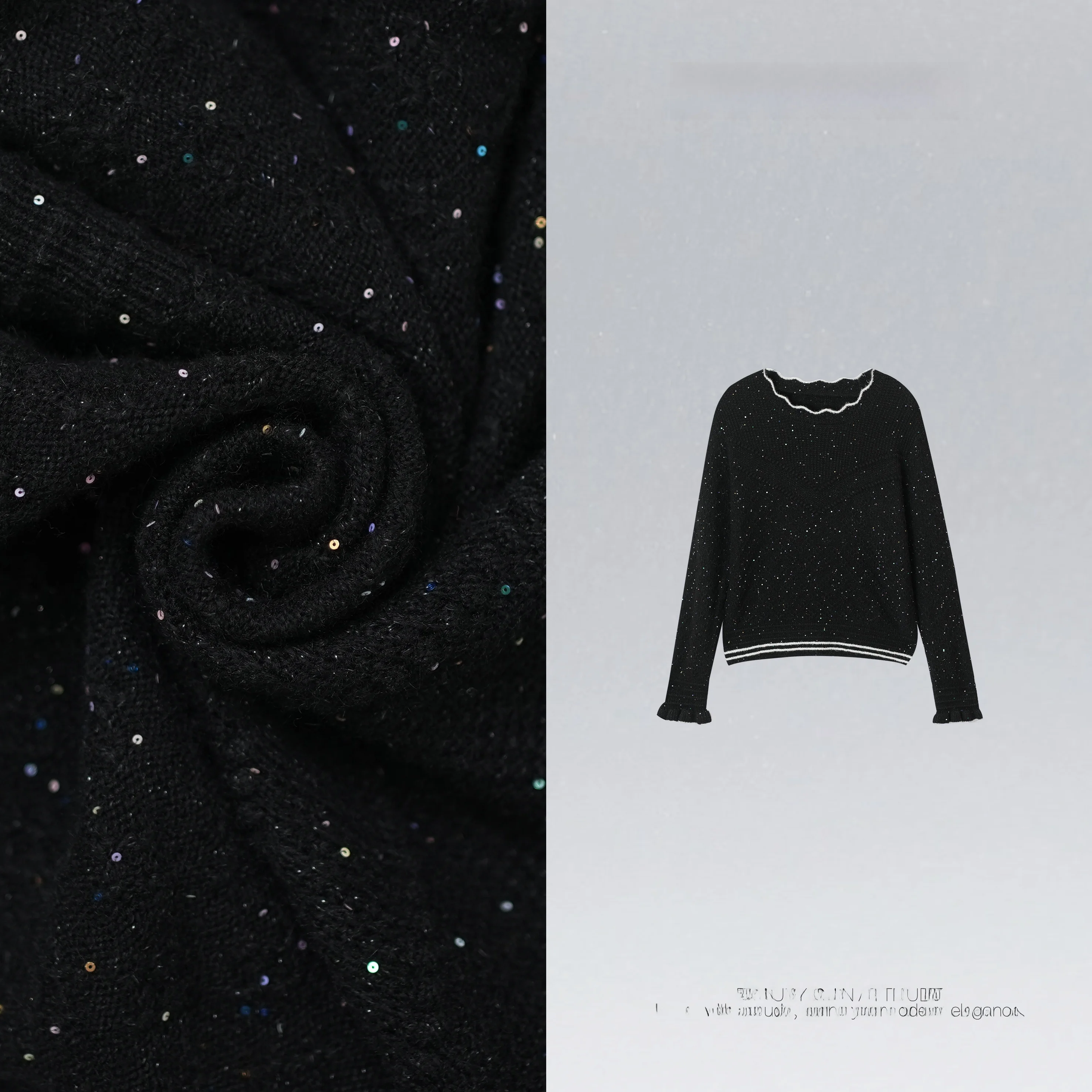 

e Knitted Sweater with Fine iny Lace Slimming Overhead Design Women's Thi Winter Faion Pure E-commerce S