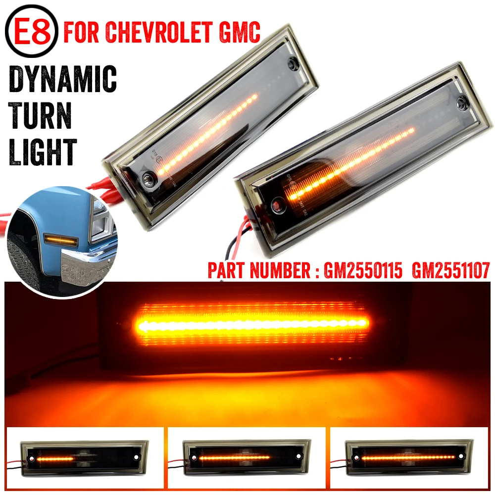 

For Chevrolet Tahoe Silverado GMC C/K Suburban Yukon LED Dynamic Side Marker Light Repeater Indicator Turn Signal Lamp