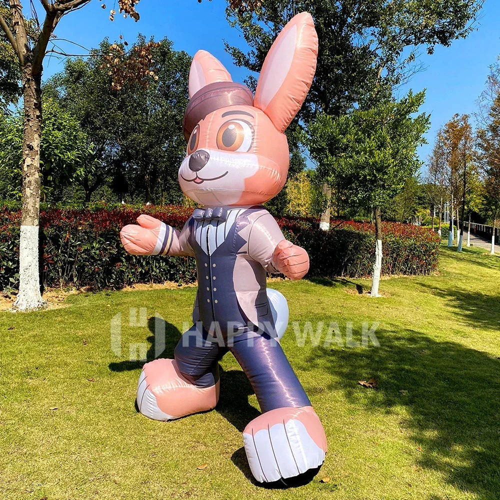 Bunny Inflatable Costume Realistic Cute Tuxedo Mr. Rabbit Animal Cosplay for Halloween Party Carnival