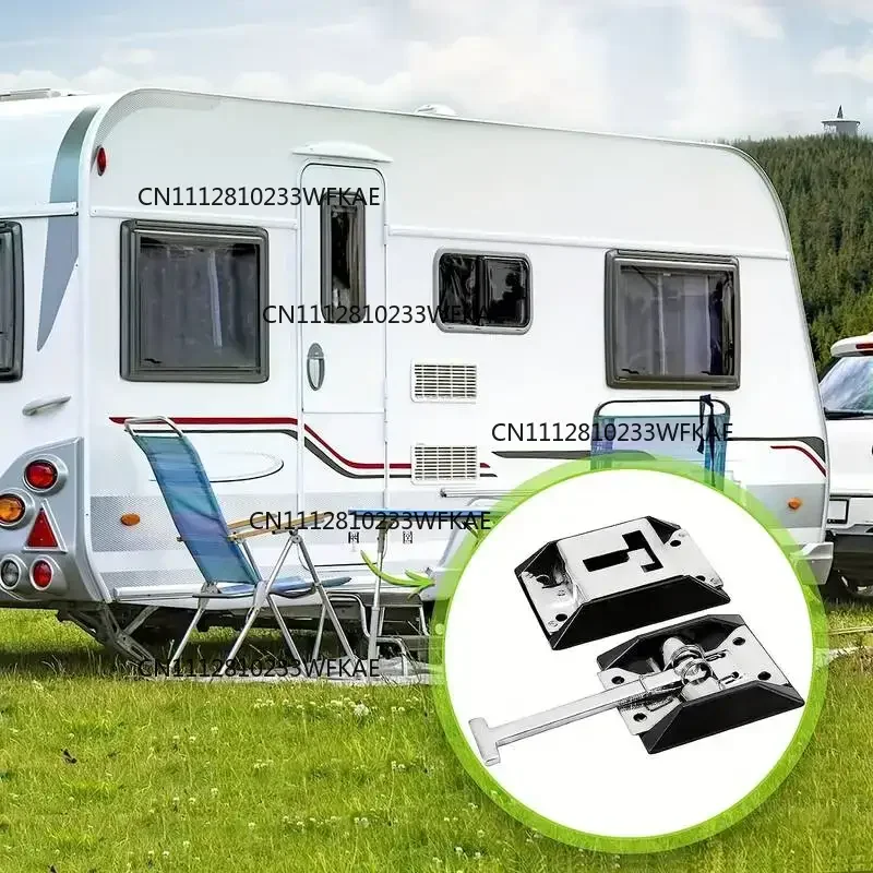 1/2set Duty T Style Door Holder Metal Catch Latch Van Rv Door Retainer Hook Carbon Steel Construction Vehicle Parts Accessories