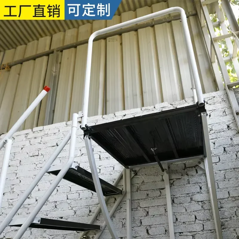 Modern Industrial Telescopic Steel Folding Ladder with 300KGS Load Capacity Anti-Skid Steps for Home Warehouse Fire Outdoor