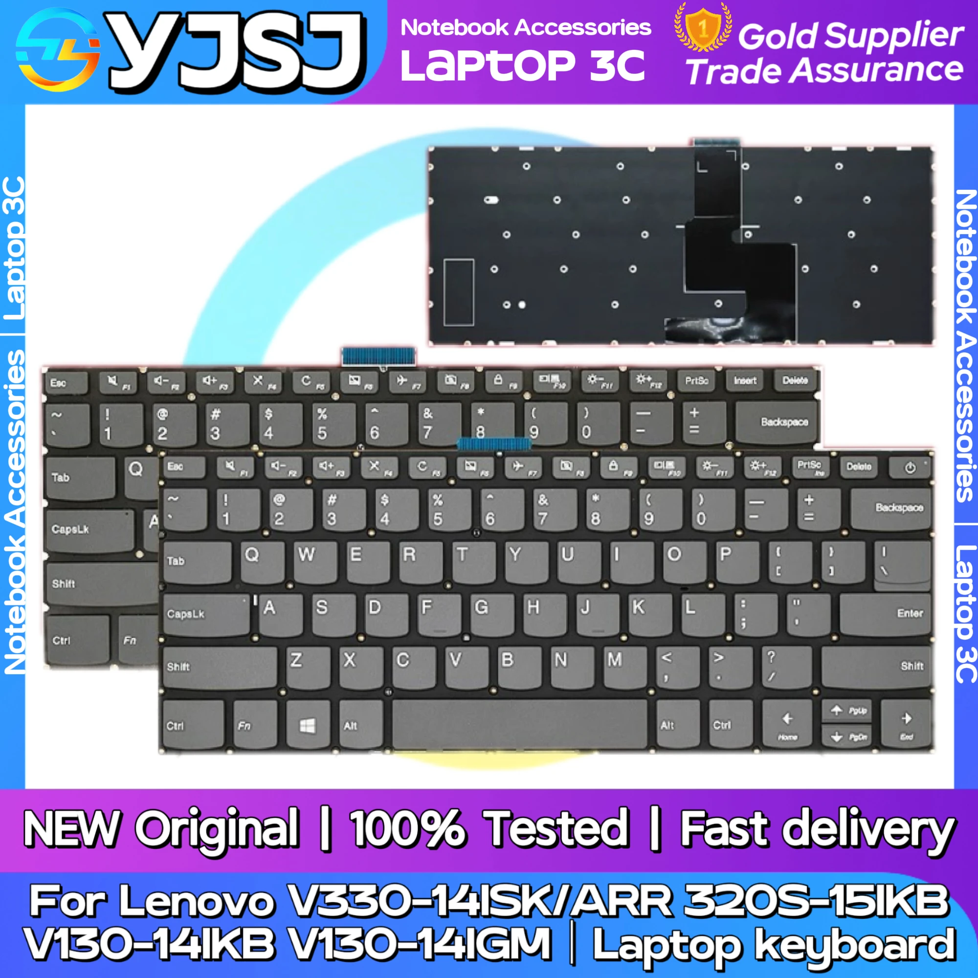 

New Original Laptop Notebook keyboard For Lenovo V330-14ISK V330-14ARR 320S-15IKB V130-14IKB V130-14IGM Laptop keyboard