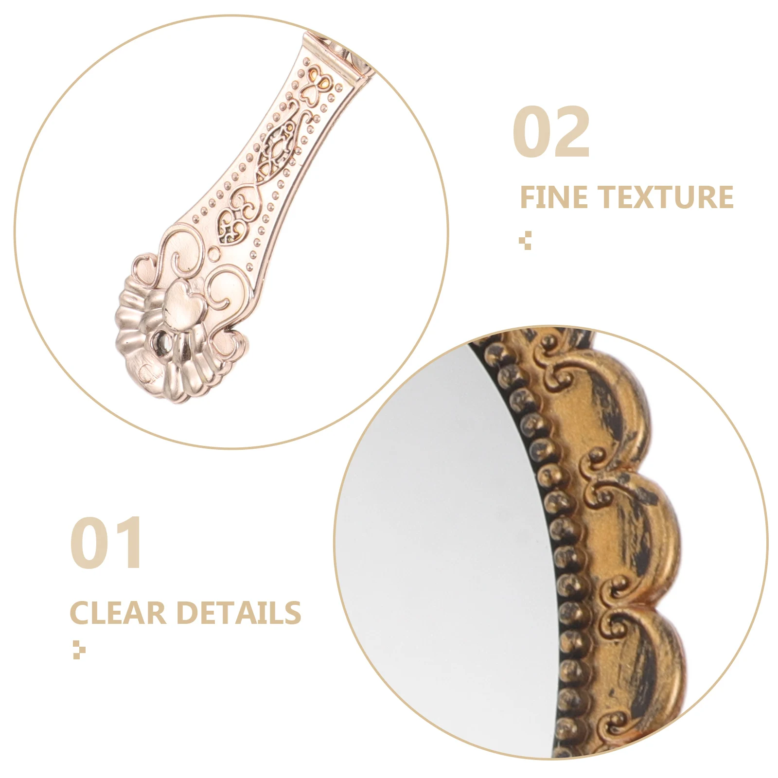 4Pcs Retro Handheld Mirror Set with Floral Handle Design - Small Pocket Mirror for Travel Daily Grooming Purse Vanity