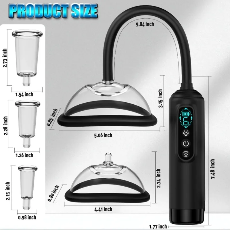 LCD Pussy Pump Nipple Sucker Vibrator 6 Suck Modes Automatic Vacuum Clitoral Stimulation Breast Sex Toy for Women 18+ - view 6