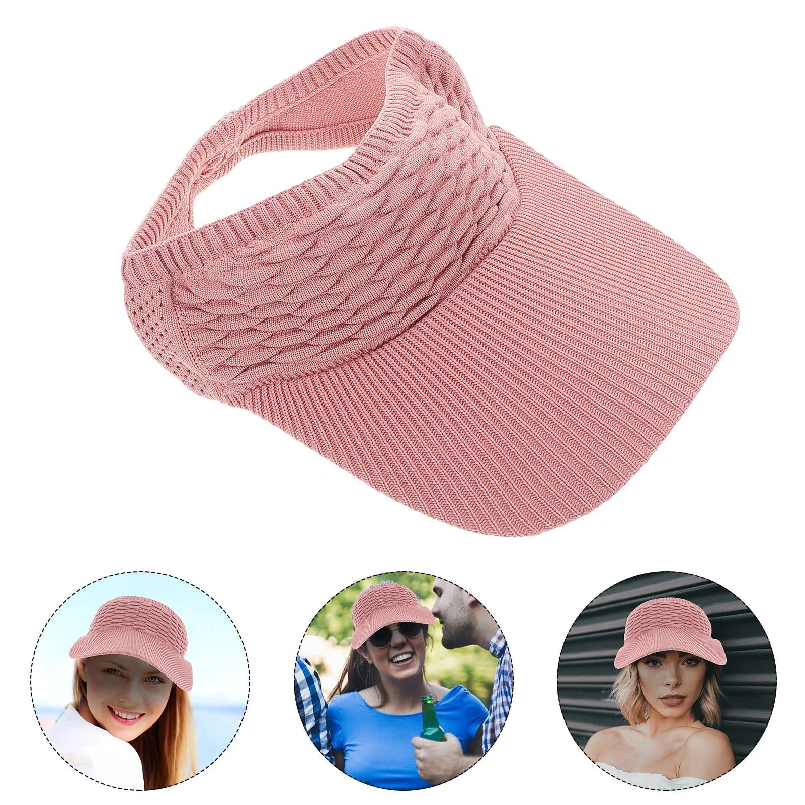 

Women Visor Hat Wide Brim Elastic Sports Hat Adjustable Breathable Sunshade Summer Beach Outdoor Visor Caps Sun Protection