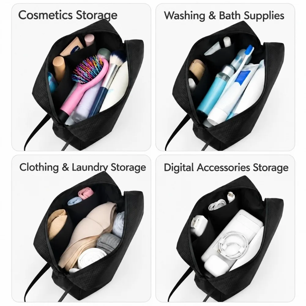 Waterproof Makeup Organizer Bag Large Capacity Versatile Toiletry Organizer Bag Portable Cosmetic Storage Pouch Travel