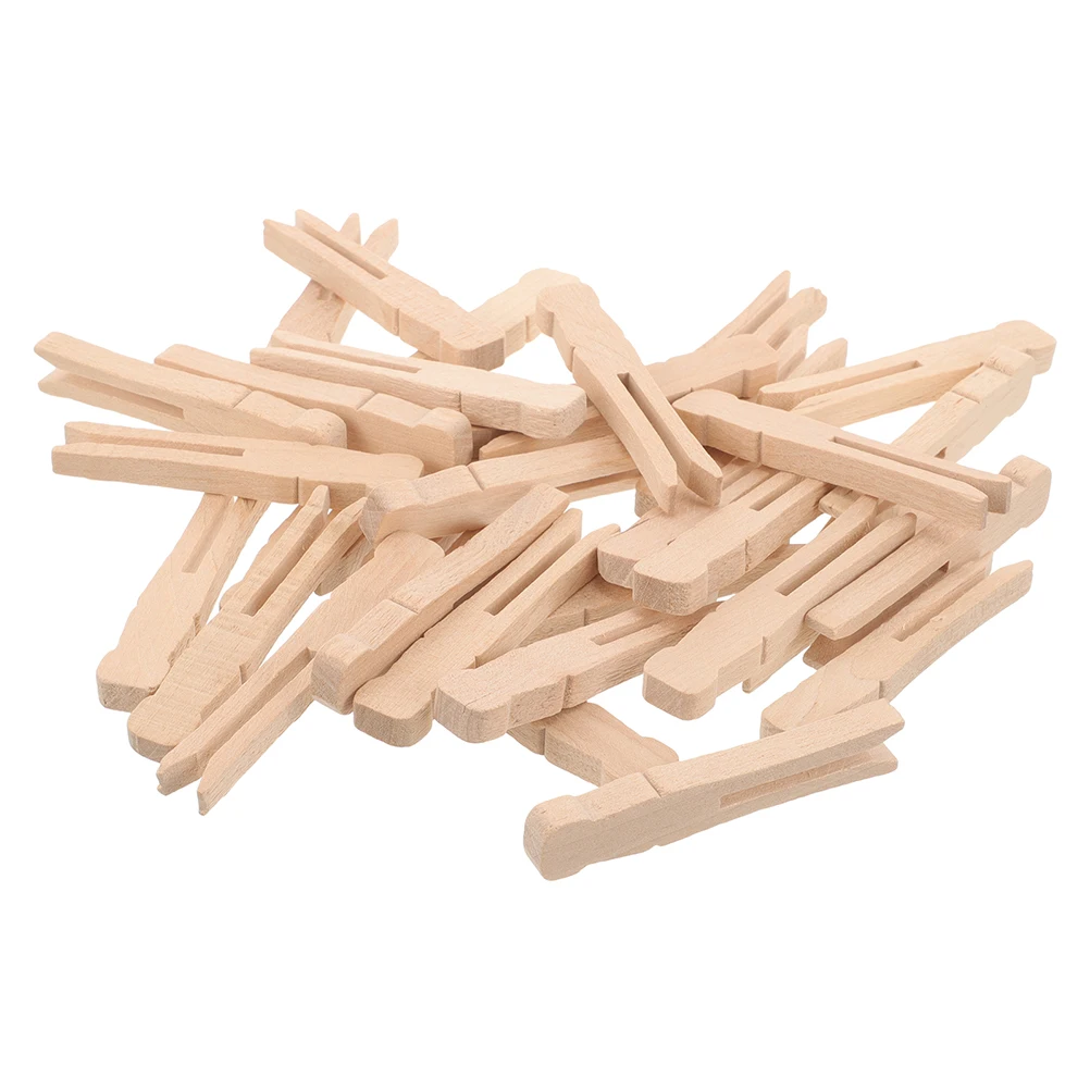 

50 Pcs Wooden Clothespins Clips for Hanging Baby Windproof Pegs Laundry Clothes-pegs