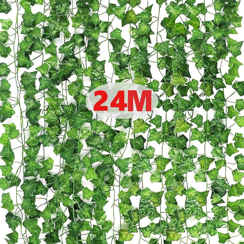

12Pcs 2m Artificial Ivy Garlands Greenery Rattan Leaf Vine DIY Hanging Plants Foliage Fake Leaves Home Decor ﻿Wedding Decoration