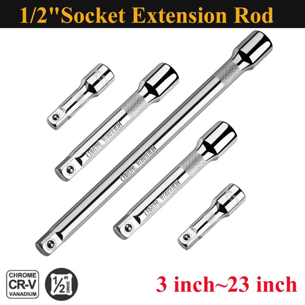 

Удлинитель для торцевых головок 1/2 дюйма, удлинительная штанга для гаечного ключа, незаменимый набор ручных инструментов, 75 мм, 125 мм, 100 мм, 150 мм