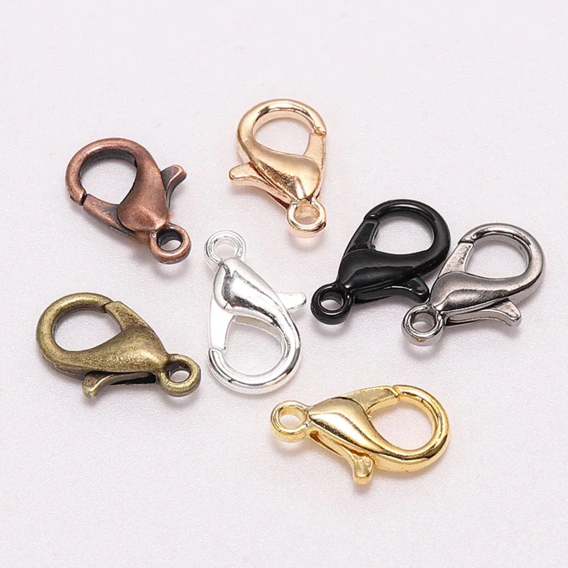 100pcs Lobster Clasps for Bracelets Necklaces DIY Hooks Chain Closure Accessories for Jewelry Making Findings Wholesale