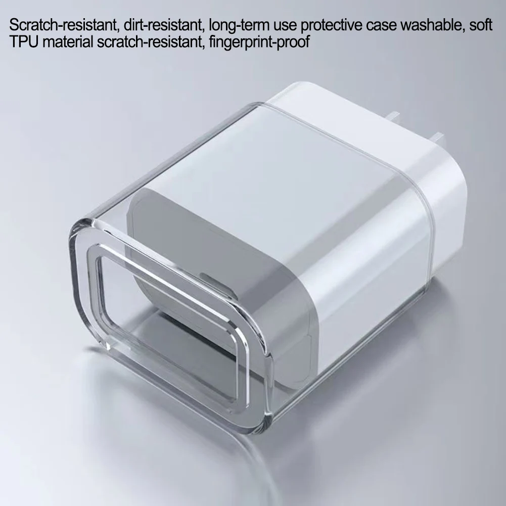 Transparent Phone Charger Adapter Protective Case Full Cover Shell 18W 20W  Mobile Phone Accessories