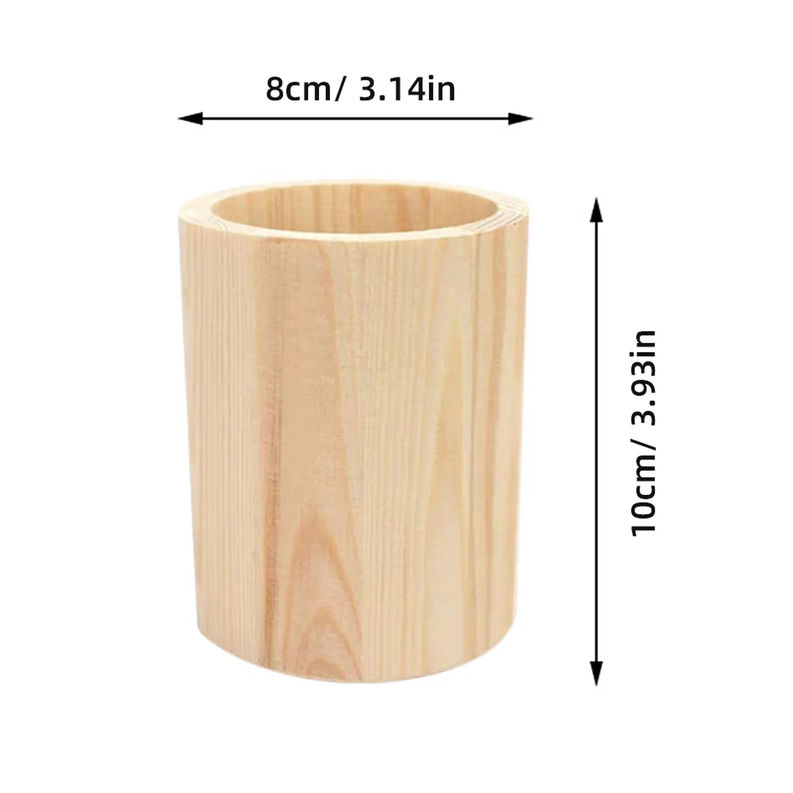 2Pcs Pine Wood Pen Holders Material Easy Match Home Furnishing Style Desktop Stationery Organizer Wood Pen Holder