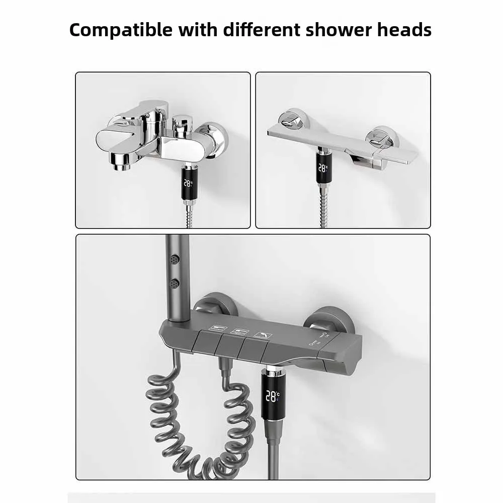 

Waterproof Shower Nozzle Thermometer LED Digital Display Intelligent Temperature Faucet Thermometer Accurate Measurement