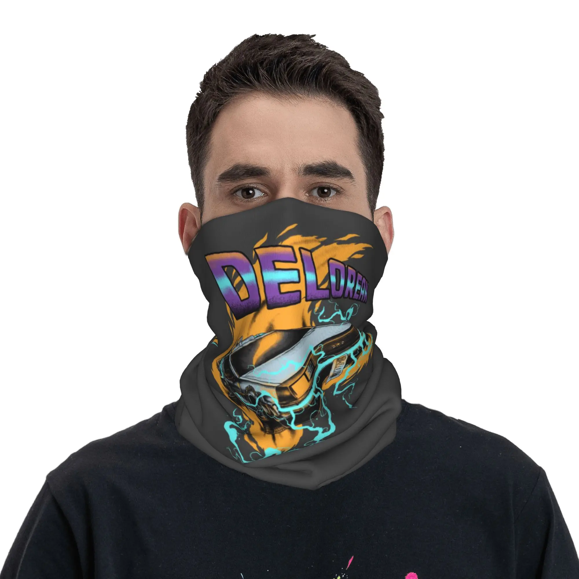 Back to the future Movie Pattern  Bandana Neck Gaiter Printed Mask Scarf Cycling Scarf Running for Men Women Adult Windproof