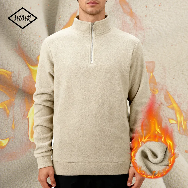 Männer Casual Polar Fleece Sweatshirts Tops Männer Sport Klassische Stehkragen Sweatshirts männer Viertel Zip Hoodie Grundlegende Pullover 3XL