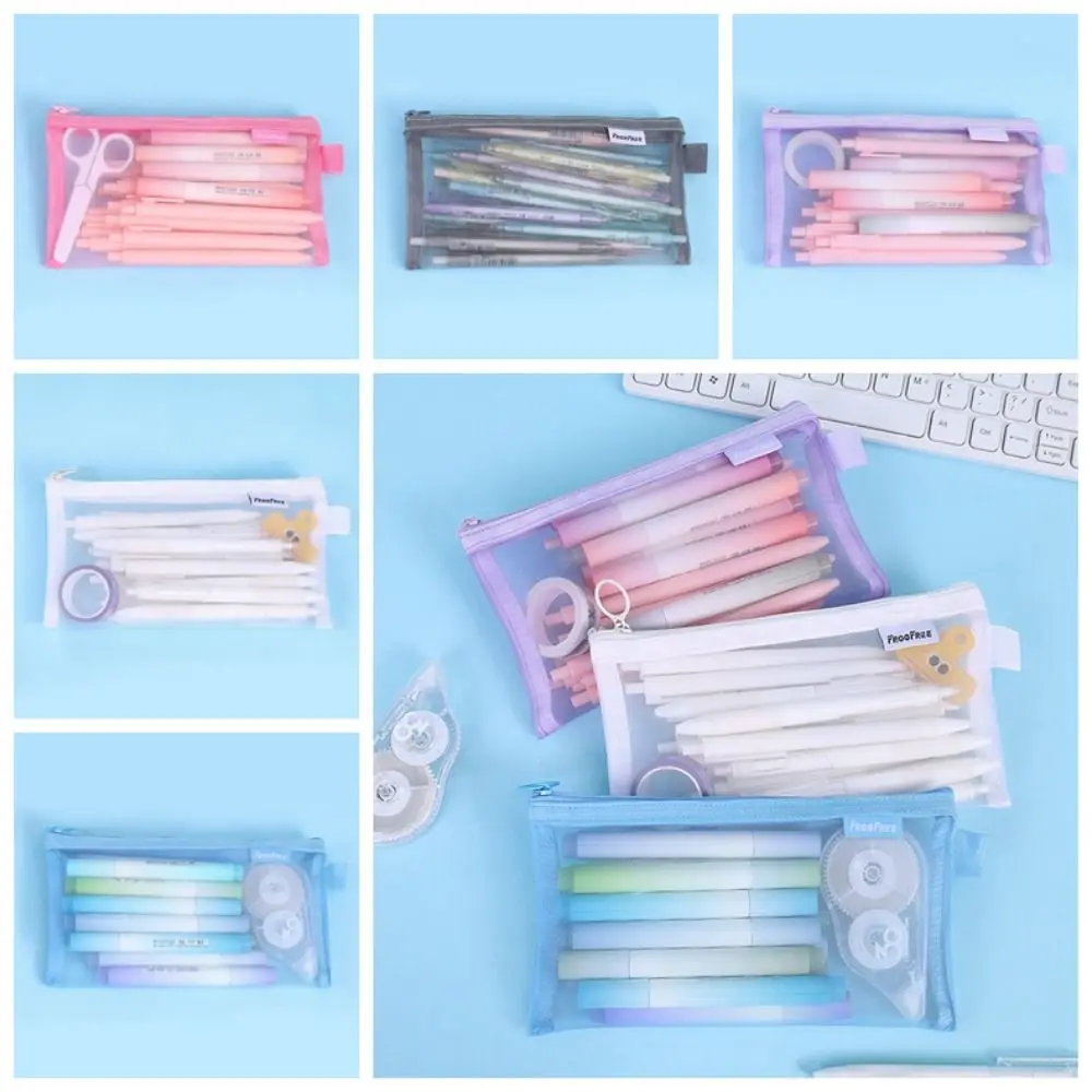 

Ins Net Pen Bag Korean Version High Appearance Level Pencil Bag Large Capacity Multifunction Stationery Storage Bag Student