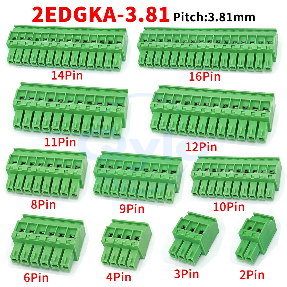 (1 pcs) KF 2EDGKA - 3.81MM Vertical Terminal Block JM 15EDGKA 3.81 2~20P Side-Exit 90° Plug 2EDGKB Phoenix Terminal