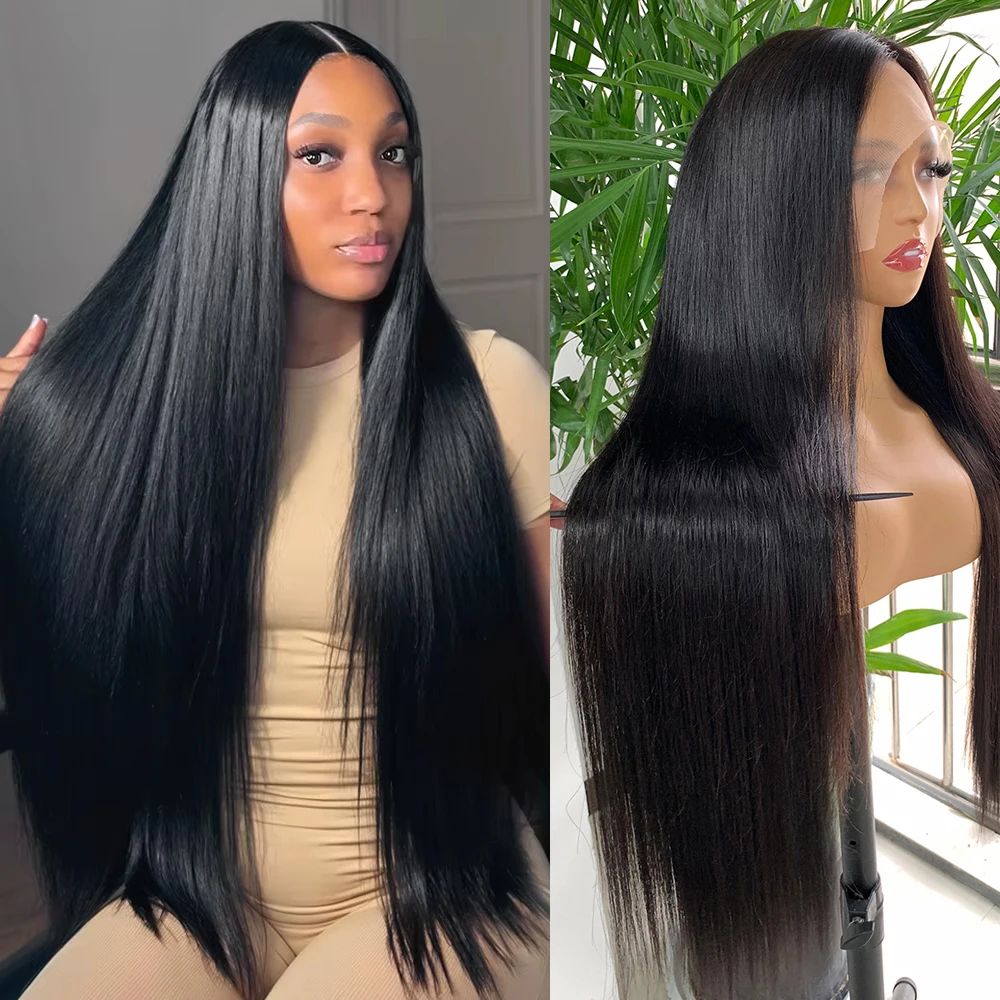 Miss Rola Bone Straight Lace Front Wigs Brazilian Double Drawn Lace Front Human Hair Wigs Preplucked Bone Straight Wig For Woman