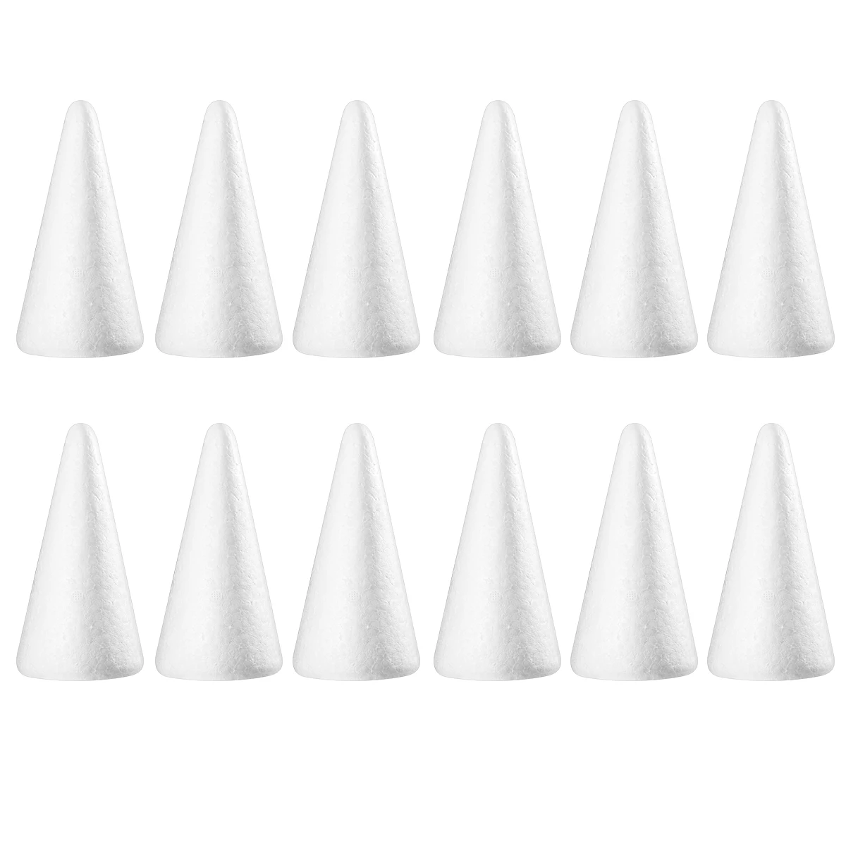 12pcs Amosfun 15cm White Solid DIY Cone Children Handmade Craft Cone Accessories for Home Craft Christmas