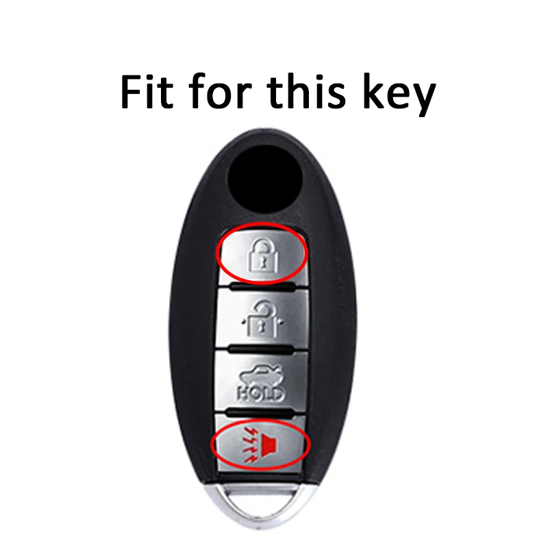 4 buttons for Nissan Leaf Sentra SL Murano Maxima Altima Versa Rogue for Infiniti Soft TPU Key Fob Case Cover Holder Key Shell