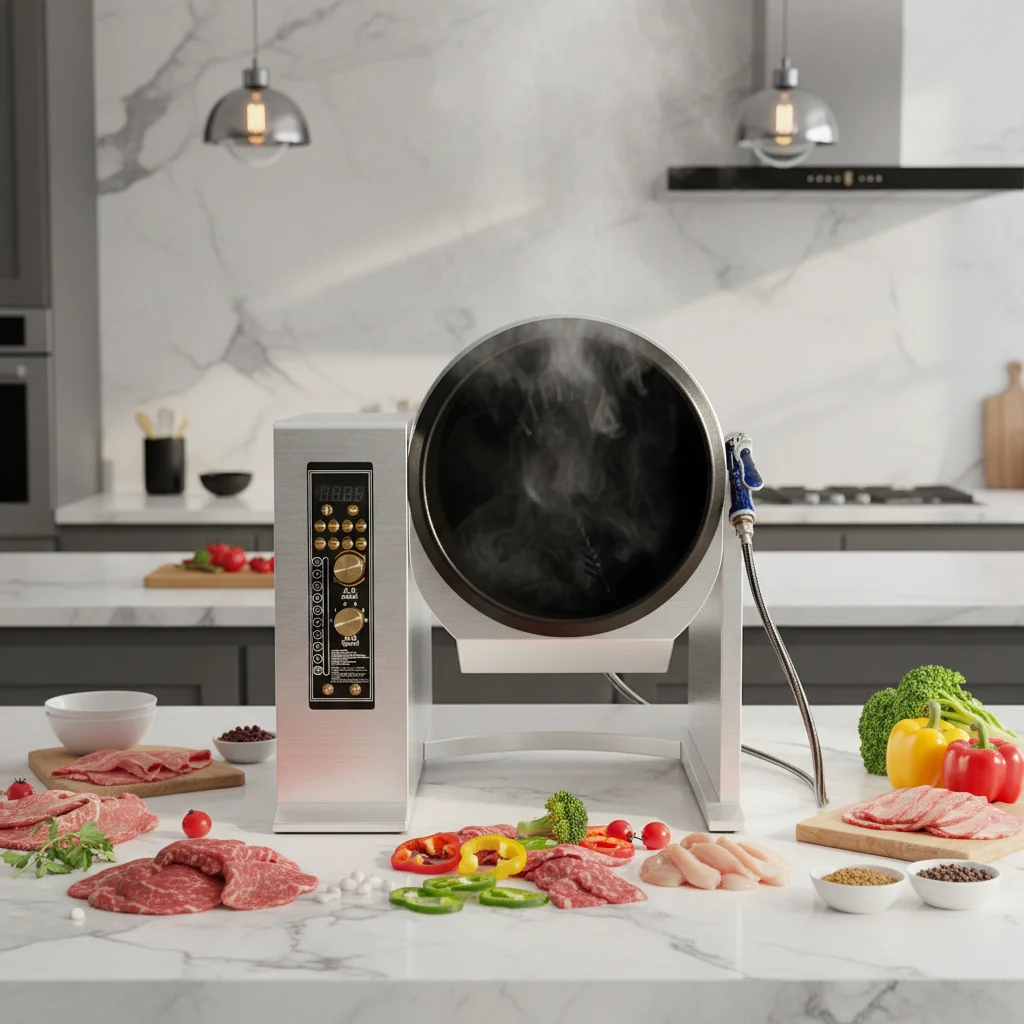 Lestov Brand Stainless Steel 5000W Automatic Robotic Wok Cooking Machine Energy Saving Easy Cleaning Stir Fryer for Restaurant