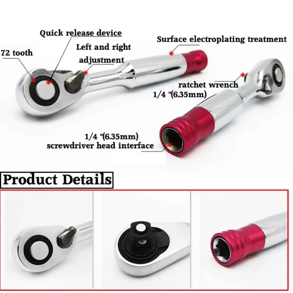 Chave de catraca de torque profissional, 85mm/100mm, 2 em 1, 72 dentes, ferramenta de reparo manual, veículo, bicicleta