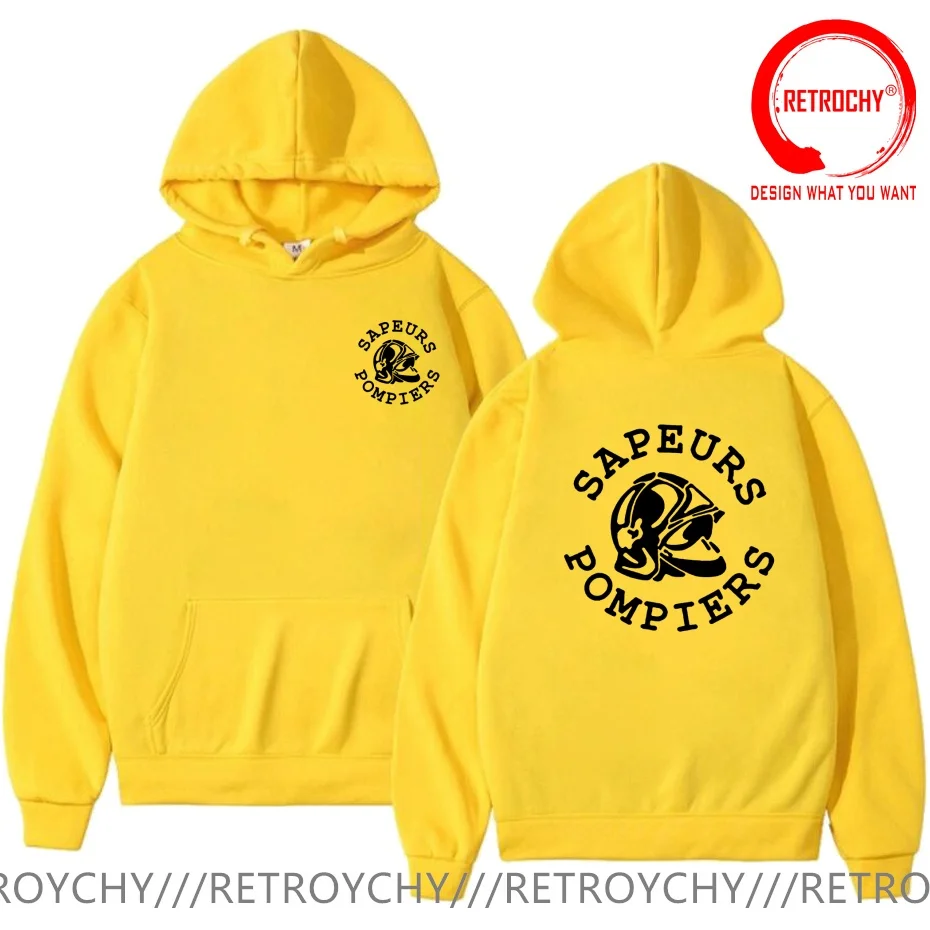 Camiseta masculina da brigada de bombeiros de Paris, França, com estampa de bombeiros, moda casual, roupas modernas e elegantes.