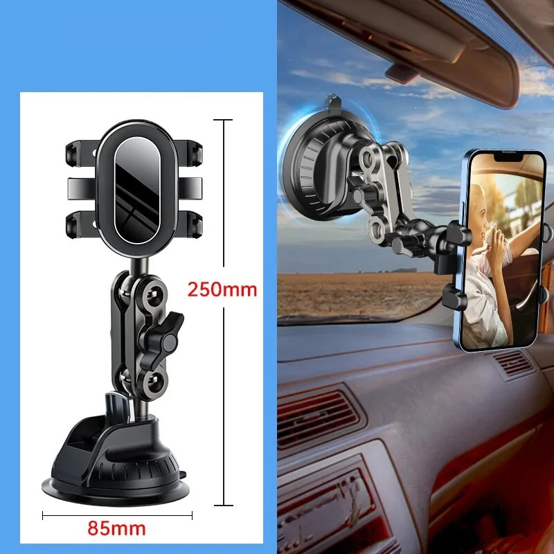 VIKEFON Car Phone Mount Video Recording Universal Magic Arm Suction Car Phone Holder Mount Windshield Window Glass Vlog Shooting