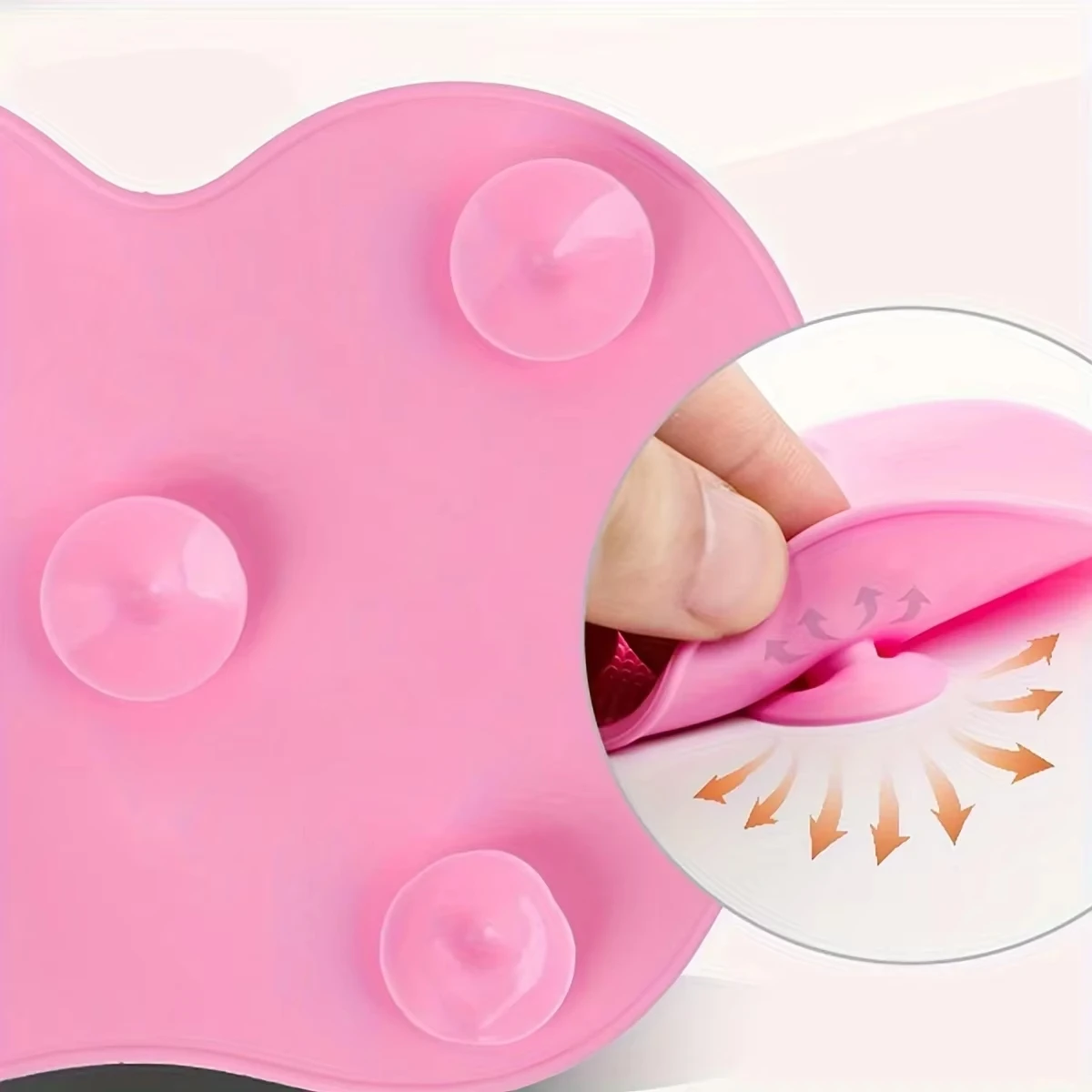 Silicone Apple-Shaped Makeup Brush Cleaning Mat With Suction Cup, Deeply Cleans Makeup Brushes, Making Brushes Fluffy And Soft view 5