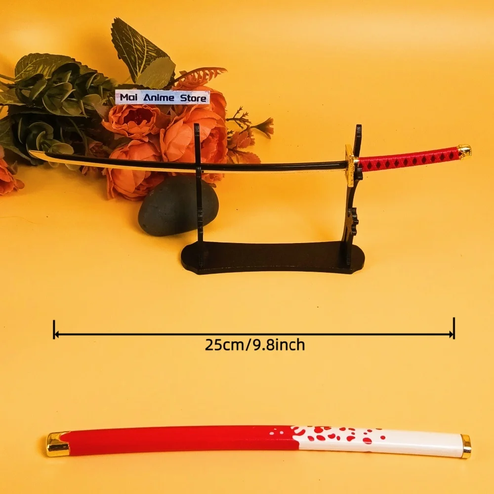 10in الصلب رورونوا زورو كاتانا الحديد النينجا سكين الأصلي صابر المعادن أنيمي زورو هيريو الحجم الحقيقي اليابانية كاتانا لعبة غير حادة هدية