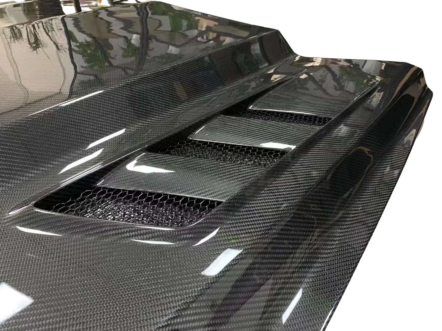 Carbon Fiber Fibre Front Bonnet Engine Hood Vent for Ford Mustang 2015-2017