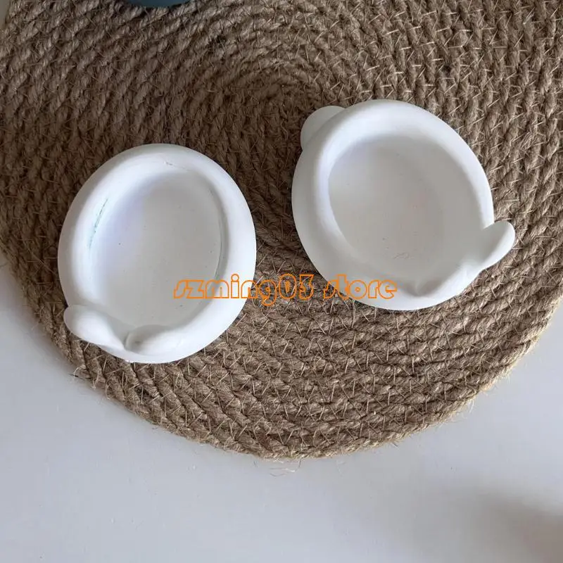 H9EC Easters Bunnies Cup Silicone Mold Rabbit Eggs Storage Storage Bow