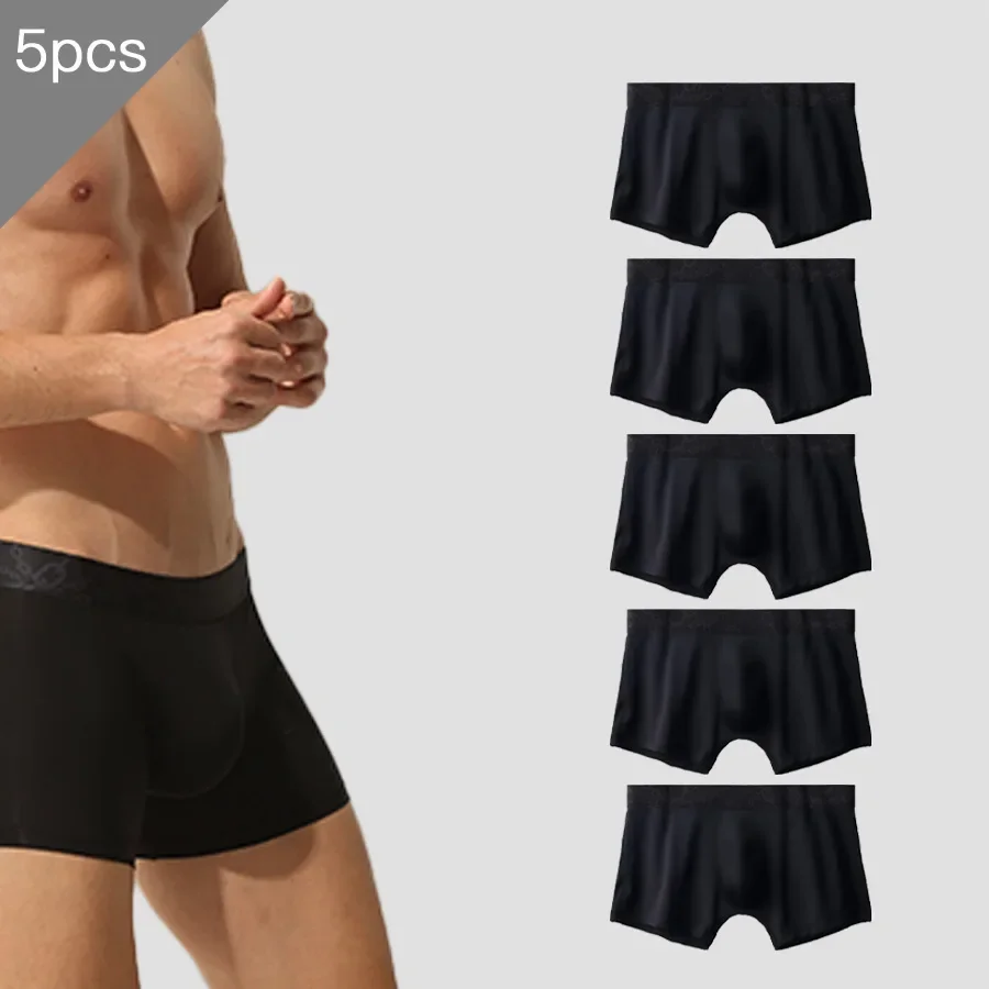 

5 шт., мужское нижнее белье Elemental, мужские боксеры из ледяного шелка с 3D перфорацией в промежности, ультратонкие боксеры без следов, летние дышащие трусы