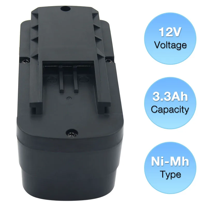 Replacement 12V 3300mAh BPC12 Ni-MH Rechargeble Battery for FESTOOL BPS 12S TDK12 C12 491821 494522 494917Cordless Drills