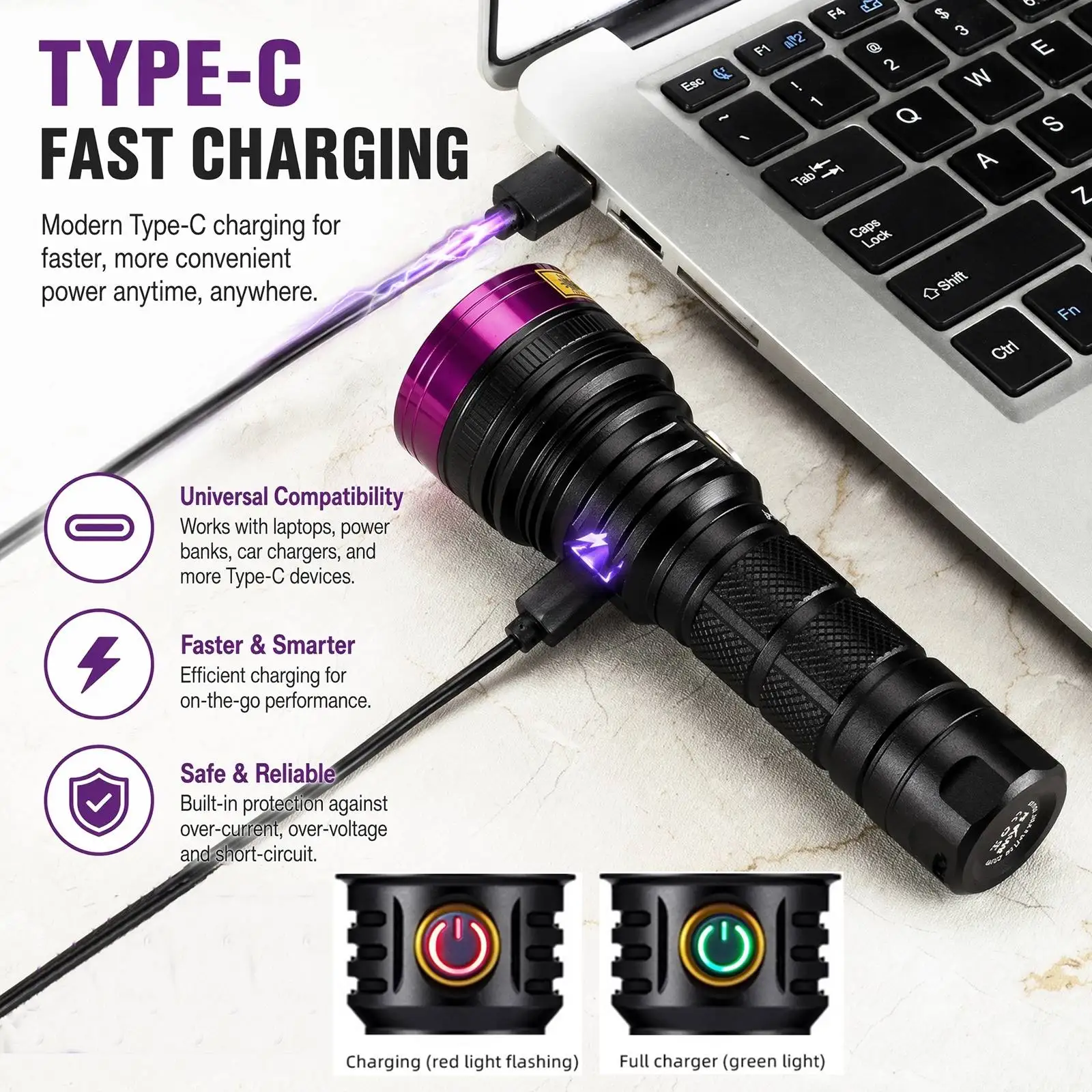 Alonefire SV18 365nm Hochleistungs-UV-Taschenlampe USB-Aufladbare Leuchte für Katzen- und Hundeurin, Tinea, Erz, Jade, Skorpion – Detail 6