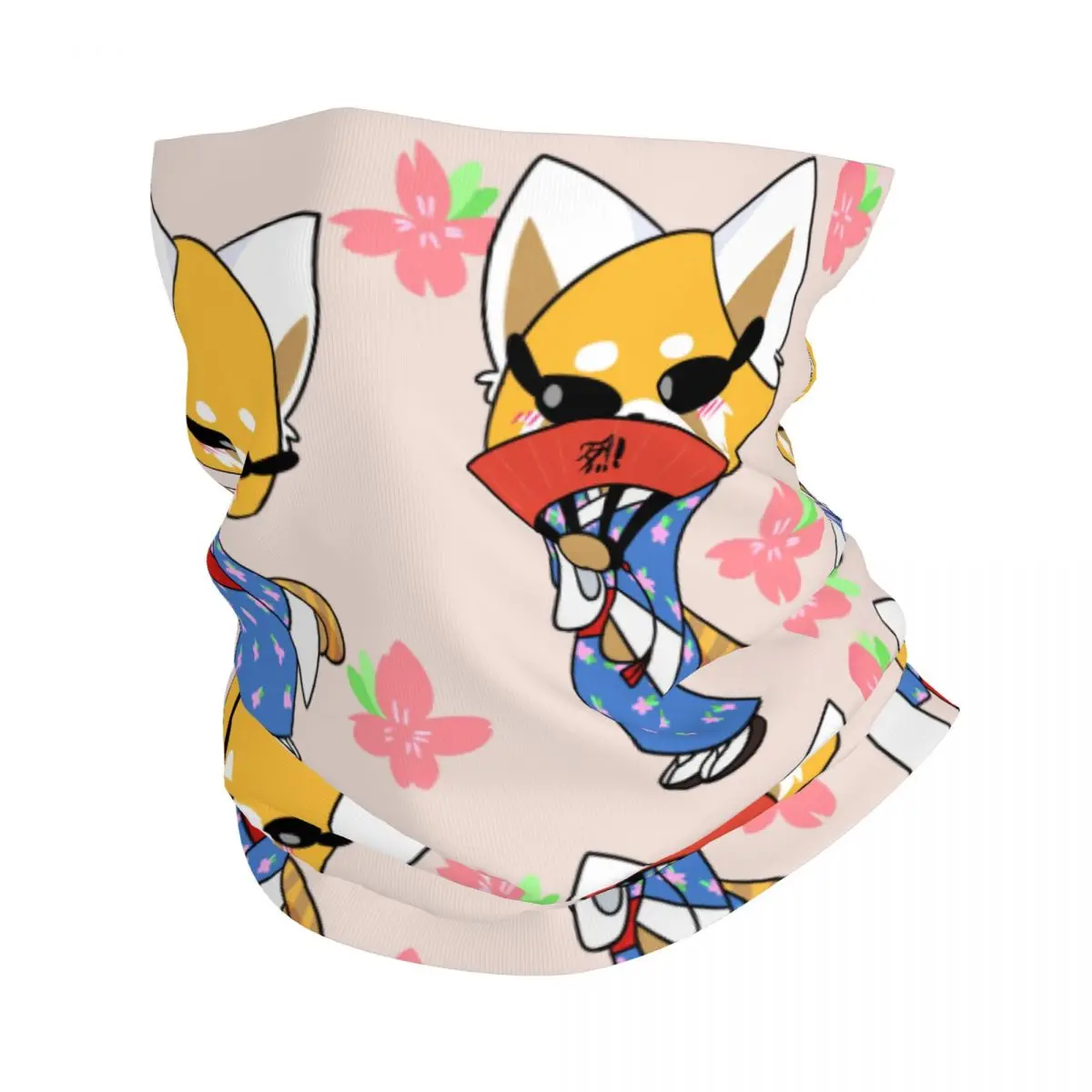 

Custom Japan Anime Aggretsuko Cartoon Bandana Neck Warmer Women Men Winter Hiking Ski Scarf Gaiter Face Cover