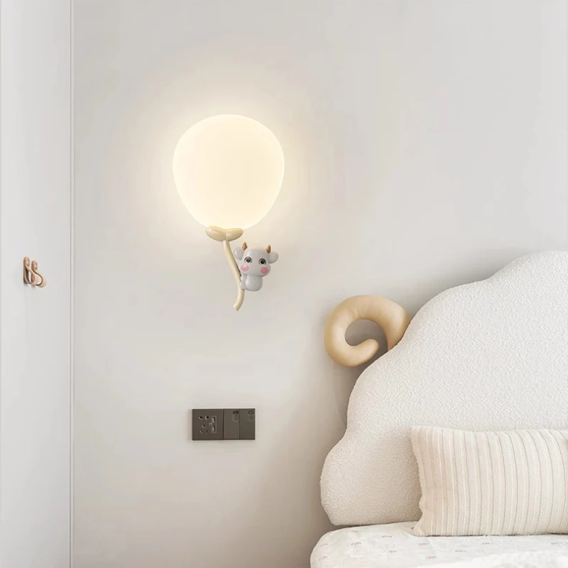 

Balloon Series Acrylic Wall Lamp, Simple Modern Children's Room Cartoon LED Eye Protection Full Spectrum Decor Lighting Fixture