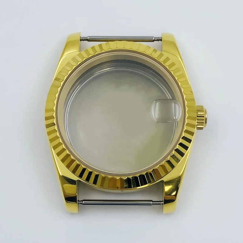 36/39 مللي متر سجل حالة كامل الذهب الكلب الأسنان حلقة حالة شطبة كثيفة أسفل اختراق ساعة حالة الياقوت ل NH35 #2