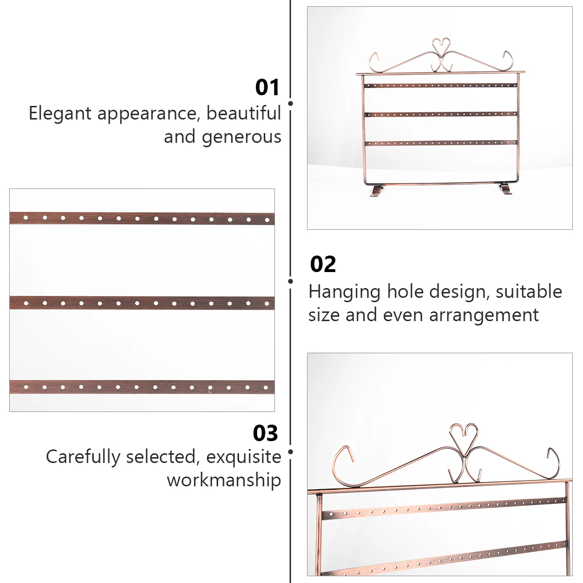 

1 шт. трехслойная подставка для сережек, металлический органайзер, двухсторонний держатель для ювелирных изделий, настольная стойка, витрина для хранения